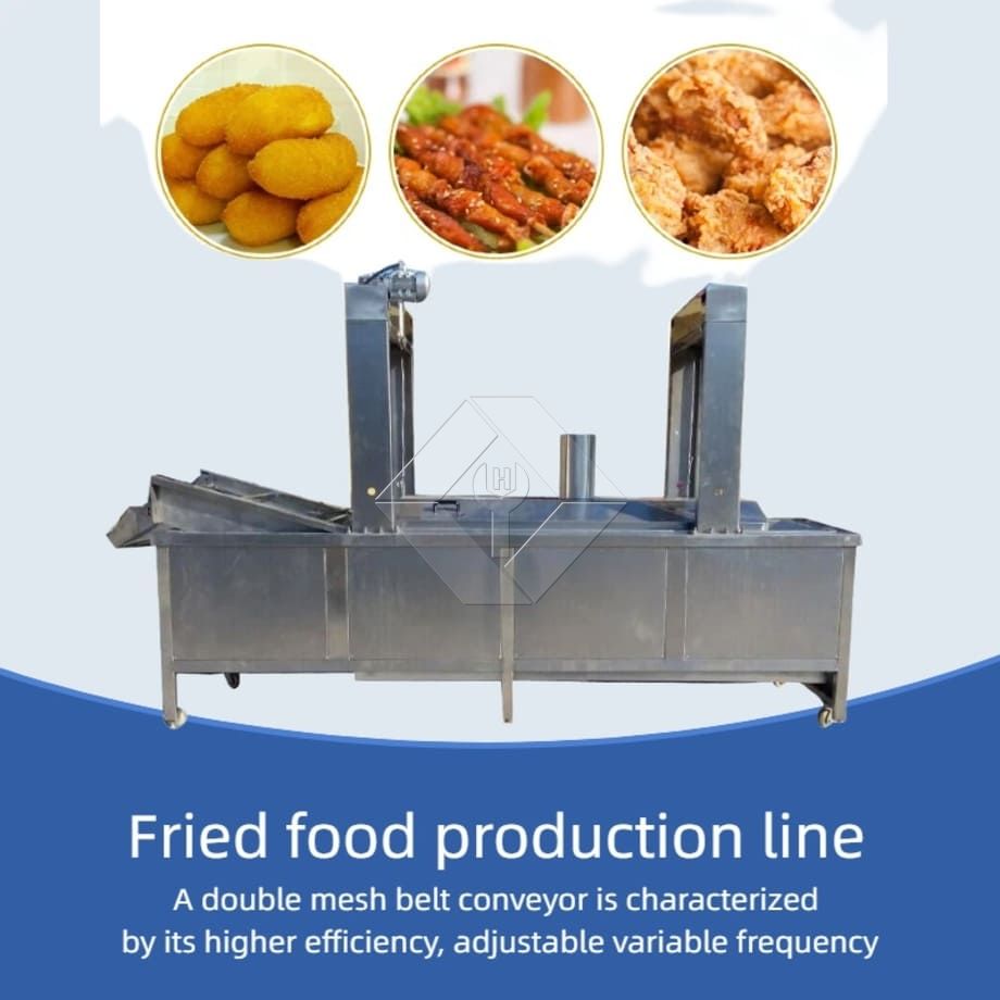 Friteuse électrique de poulet, friteuse automatique continue, pour hamburgers, avec convoyeur
