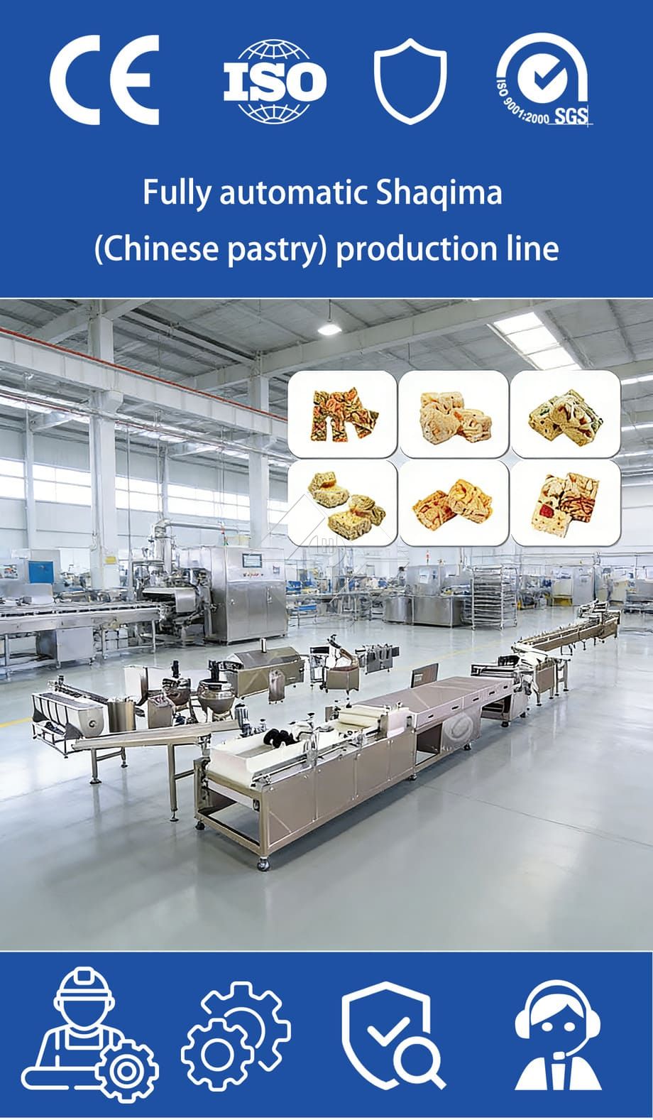 Machine de fabrication de bonbons mous comme Sachima/chaîne de production de friandises au caramel/pour usine chinoise de collations