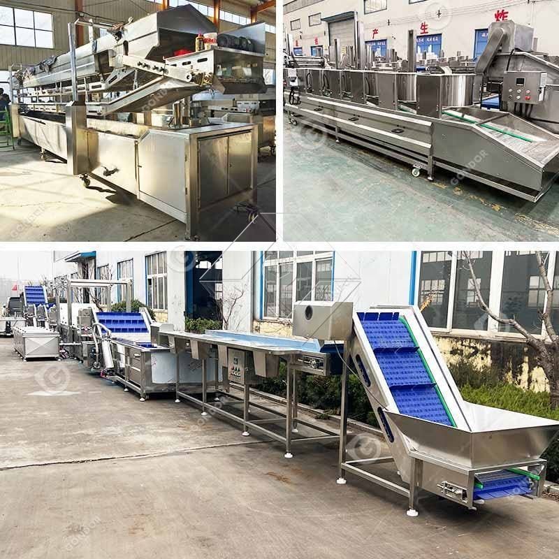 Prix d'usine 100-1000kg frites surgelées automatiques croustilles faisant la ligne de production de machine à vendre
