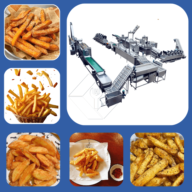 Prix d'usine 100-1000kg frites surgelées automatiques croustilles faisant la ligne de production de machine à vendre