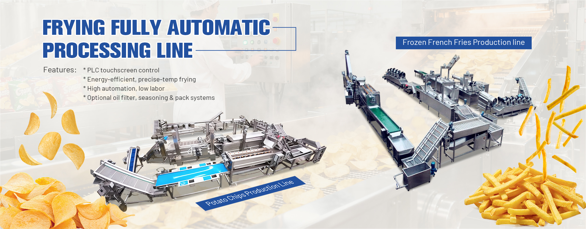 FRITURE DE LA LIGNE DE TRAITEMENT ENTIÈREMENT AUTOMATIQUE