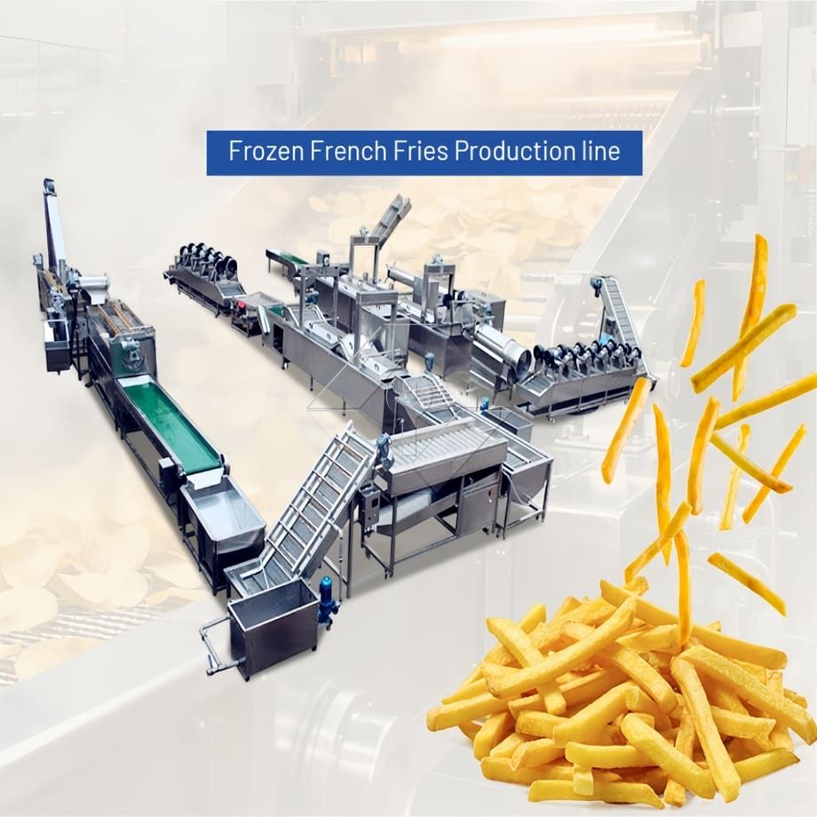 Prix d'usine 100-1000kg frites surgelées automatiques croustilles faisant la ligne de production de machine à vendre Prix d'usine 100-1000kg frites surgelées automatiques croustilles faisant la ligne de production de machine à vendre