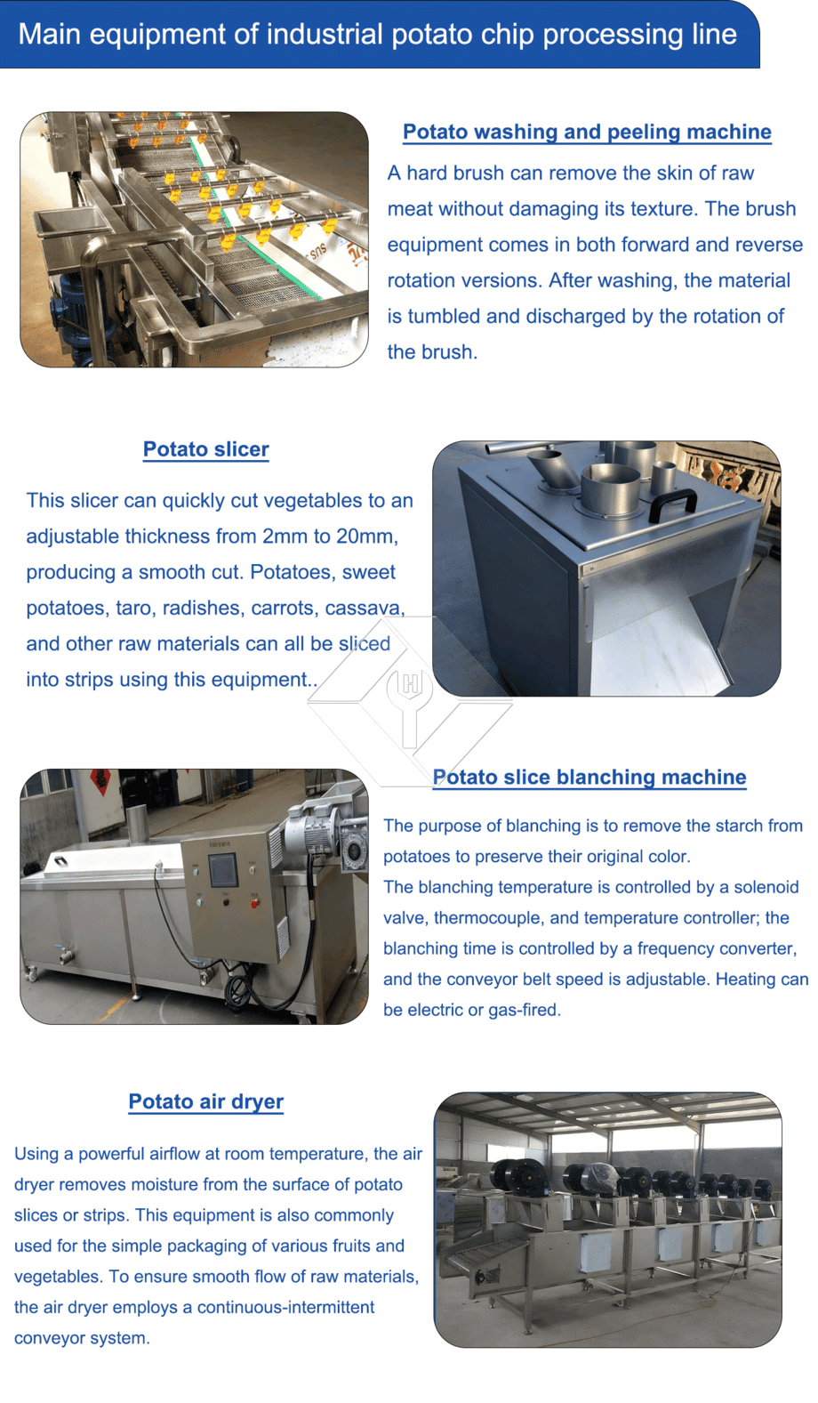 Machine automatique de fabrication de pommes de terre frites frites à grande échelle, prix de la dinde, ligne de production de frites