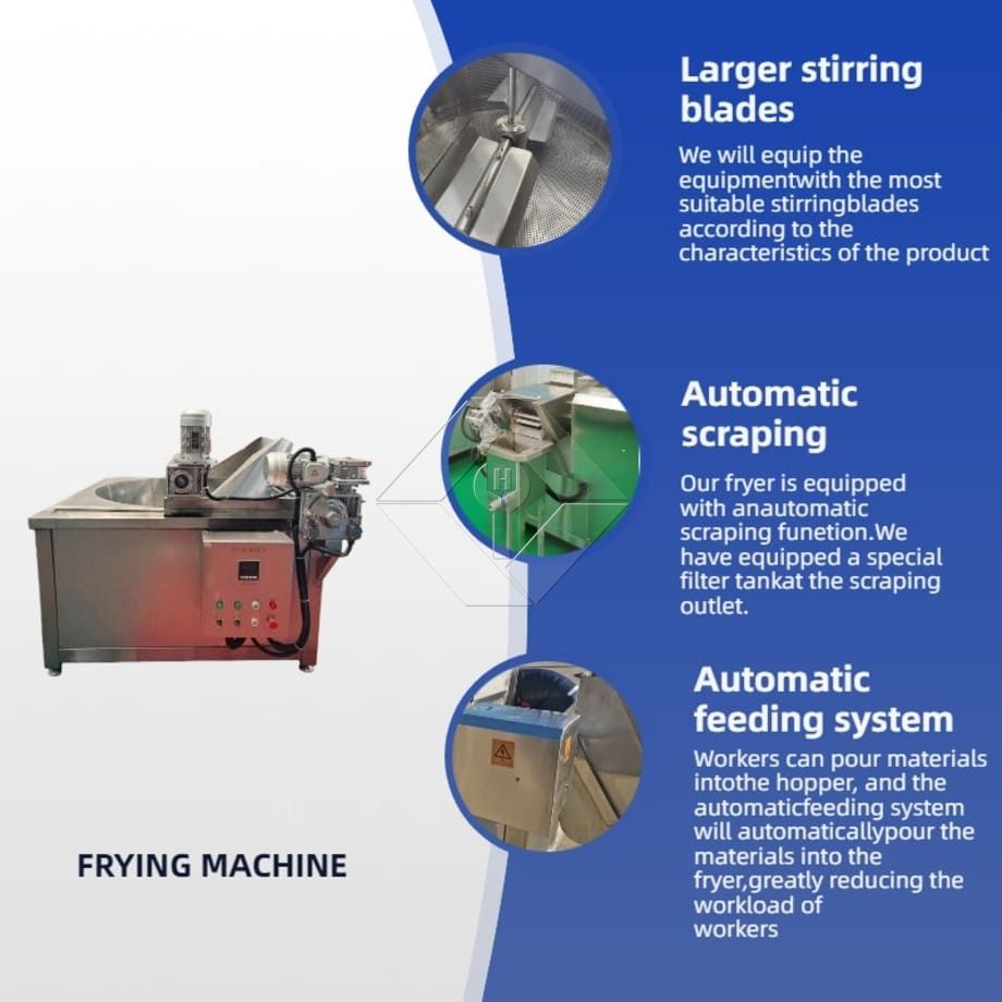 Machine à frire à agitation automatique, à faible investissement, friteuse par lots de haute capacité à vendre Machine à frire à agitation automatique, à faible investissement, friteuse par lots de haute capacité à vendre