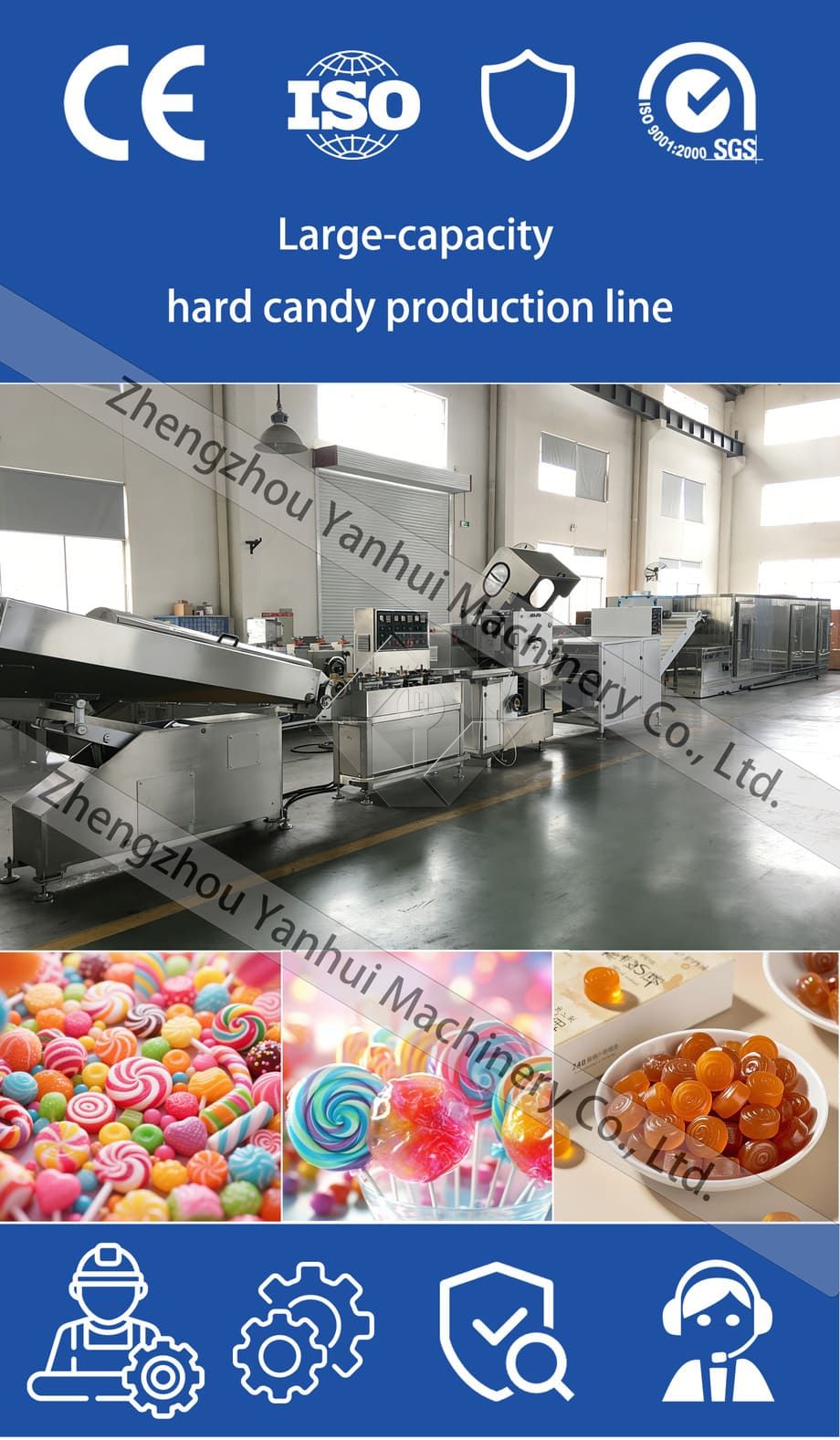 Ligne de production spéciale entièrement automatique de confiserie de sucettes/machine de fabrication de bonbons hara Ligne de production spéciale entièrement automatique de confiserie de sucettes/machine de fabrication de bonbons hara
