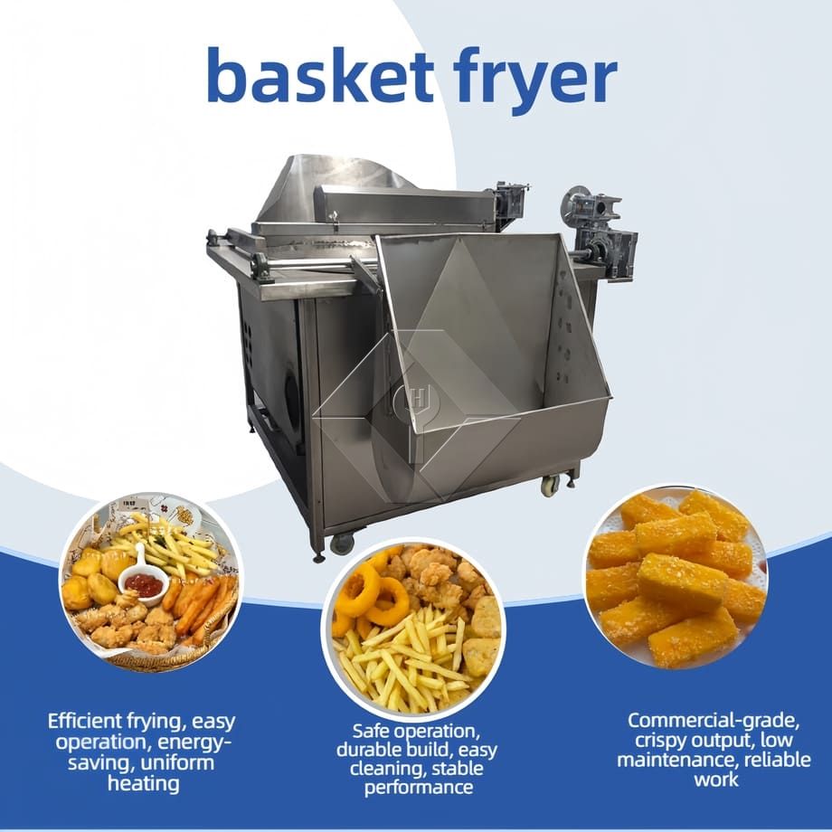 Machine à frire à agitation automatique, à faible investissement, friteuse par lots de haute capacité à vendre