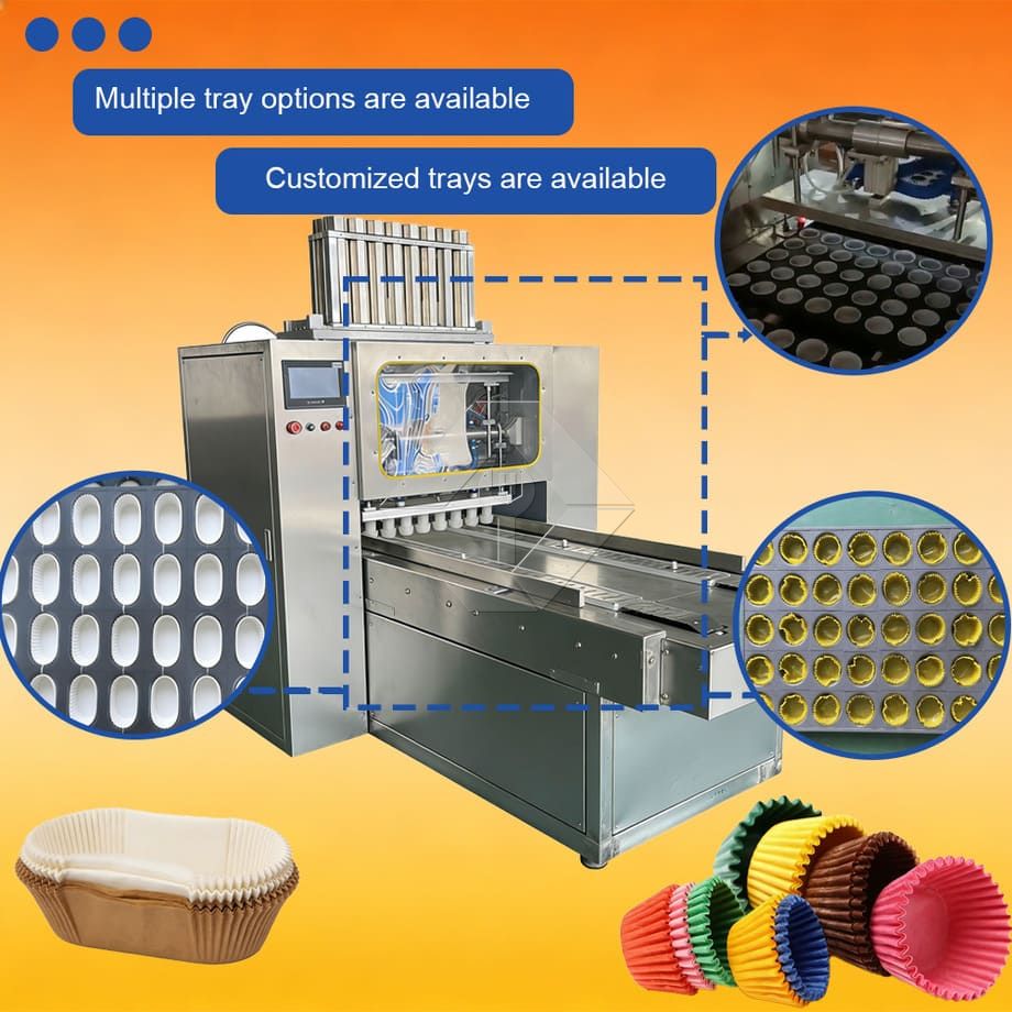 Ligne de production automatique de muffins, prix d'usine, Mini tasse industrielle, Machine de fabrication de gâteaux pour mettre des papiers de cupcakes