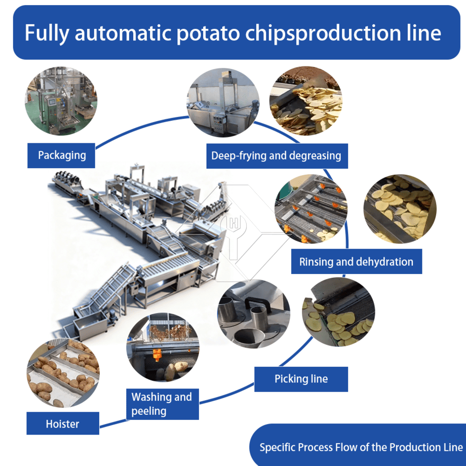 Machine automatique de fabrication de pommes de terre frites frites à grande échelle, prix de la dinde, ligne de production de frites