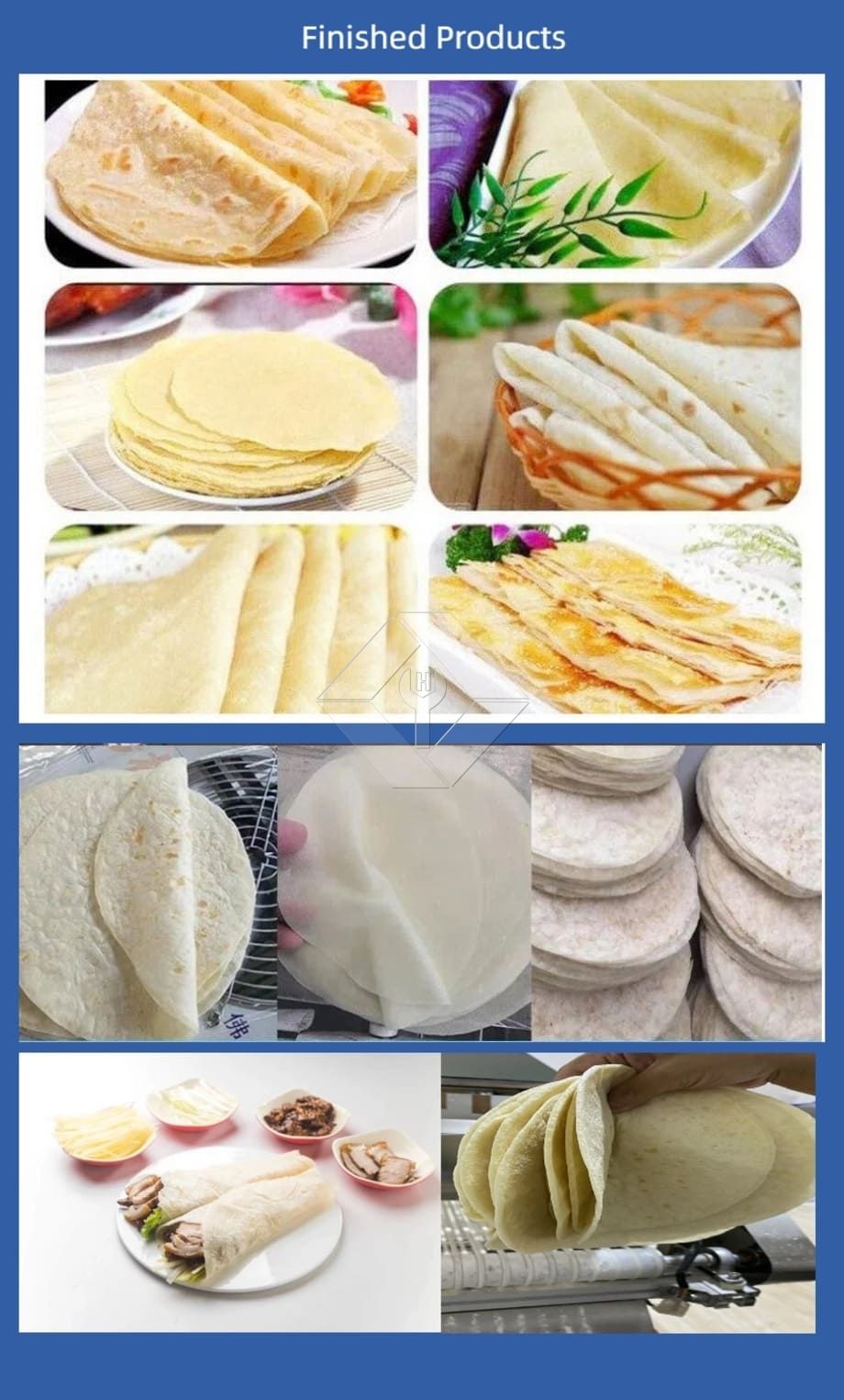 Machine automatique de fabrication de crêpes à pain plat Chapati, pain pita, roti, tortilla, canard rôti, lavash