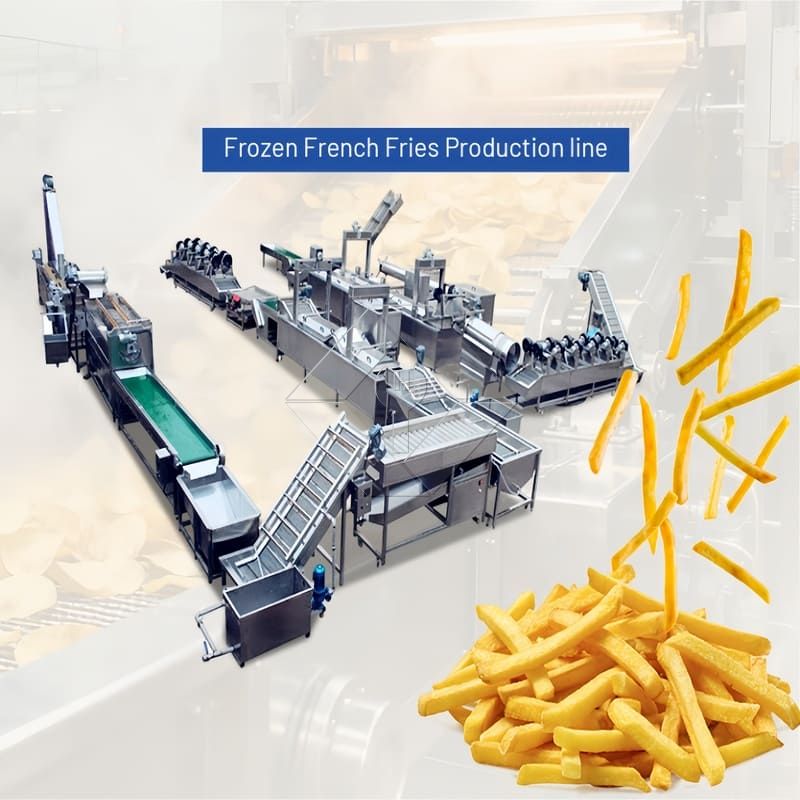 Prix d'usine 100-1000kg frites surgelées automatiques croustilles faisant la ligne de production de machine à vendre