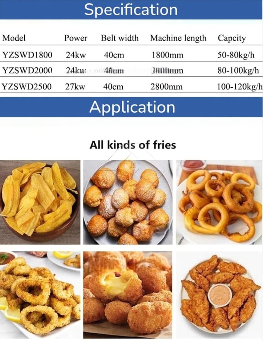 Friteuse électrique de poulet, friteuse automatique continue, pour hamburgers, avec convoyeur