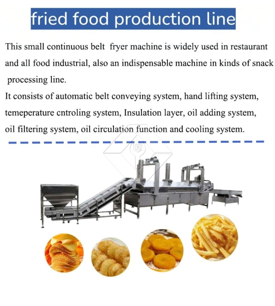 Friteuse électrique de poulet, friteuse automatique continue, pour hamburgers, avec convoyeur
