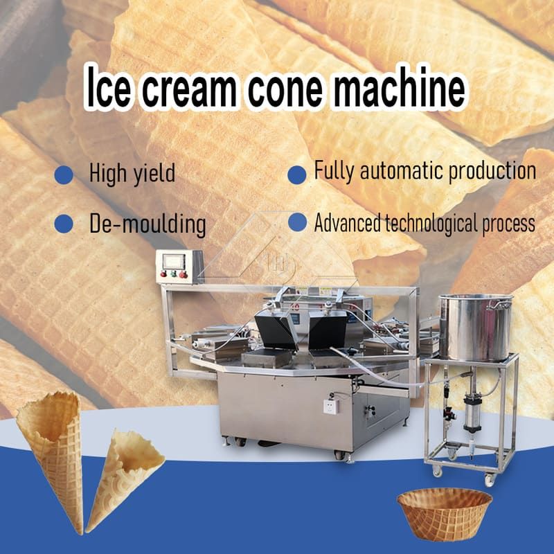 Cône de sucre à rouler rotatif, cuisson de crème glacée, cônes roulés, Machine de fabrication
