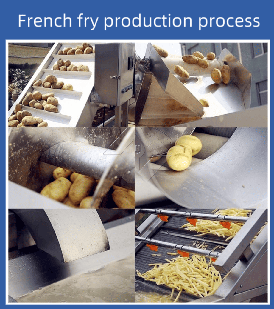 Prix d'usine 100-1000kg frites surgelées automatiques croustilles faisant la ligne de production de machine à vendre Prix d'usine 100-1000kg frites surgelées automatiques croustilles faisant la ligne de production de machine à vendre