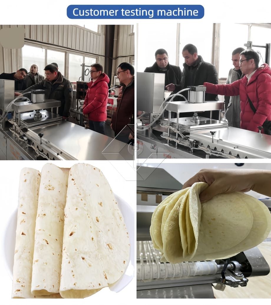Machine automatique de fabrication de crêpes à pain plat Chapati, pain pita, roti, tortilla, canard rôti, lavash