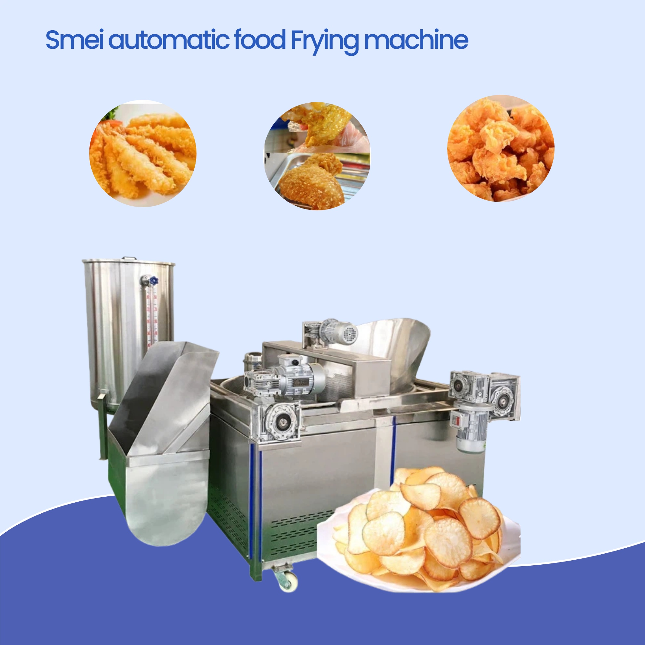 Fournisseur automatique de friteuse de poulet frit de croustilles de beignets de collation frits